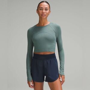Lululemon Swiftly Tech Cropped Long-Sleeve Shirt 2.0 Medium Forest Sz 4 NWT